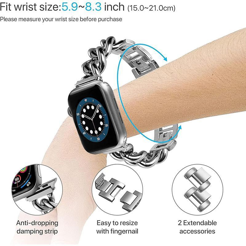 Watch Band, 1 Count Adjustable Length Replacement Straps with Anti-Dropping Damping Strip, Smart Watch Bands Compatible with Ultra SE 8 7 6 5 4 3 2 1 Series