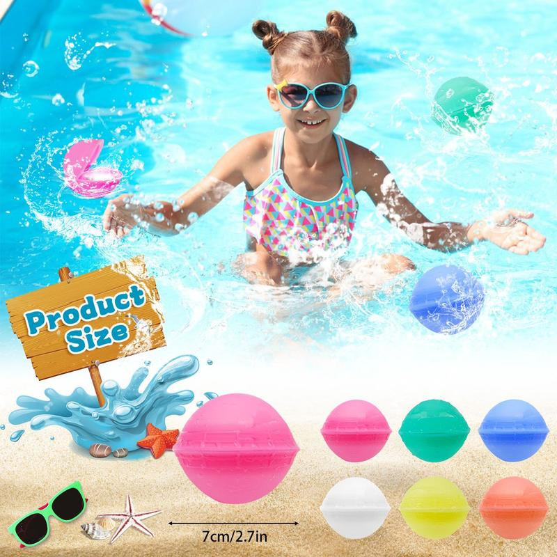 Hotfree 12Pcs Reusable Water Balloons, Pool Beach Water Toys for Boys and Girls, Outdoor Summer Toys for Kids Ages 3-12, Natural Suction Design, Sucker Water Ball with Mesh Bag for Outdoor Activities