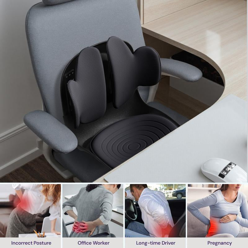 Restock Sale | Cabevibe M3 Dynamic Lumbar Support – Silicone Spineseat Ergonomic Back Support for Posture Correction & Lower Back Pain Relief, Perfect for Office, Car & Home, Gift for Men & Women Black Ergonomic High Back Executive Chair