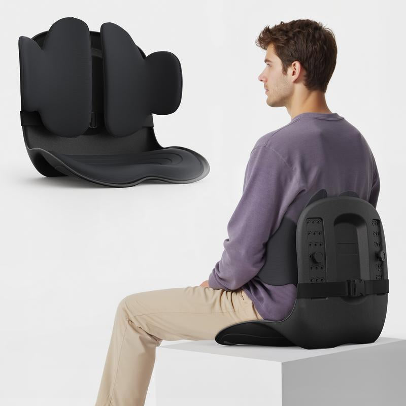 Restock Sale | Cabevibe M3 Dynamic Lumbar Support – Silicone Spineseat Ergonomic Back Support for Posture Correction & Lower Back Pain Relief, Perfect for Office, Car & Home, Gift for Men & Women Black Ergonomic High Back Executive Chair