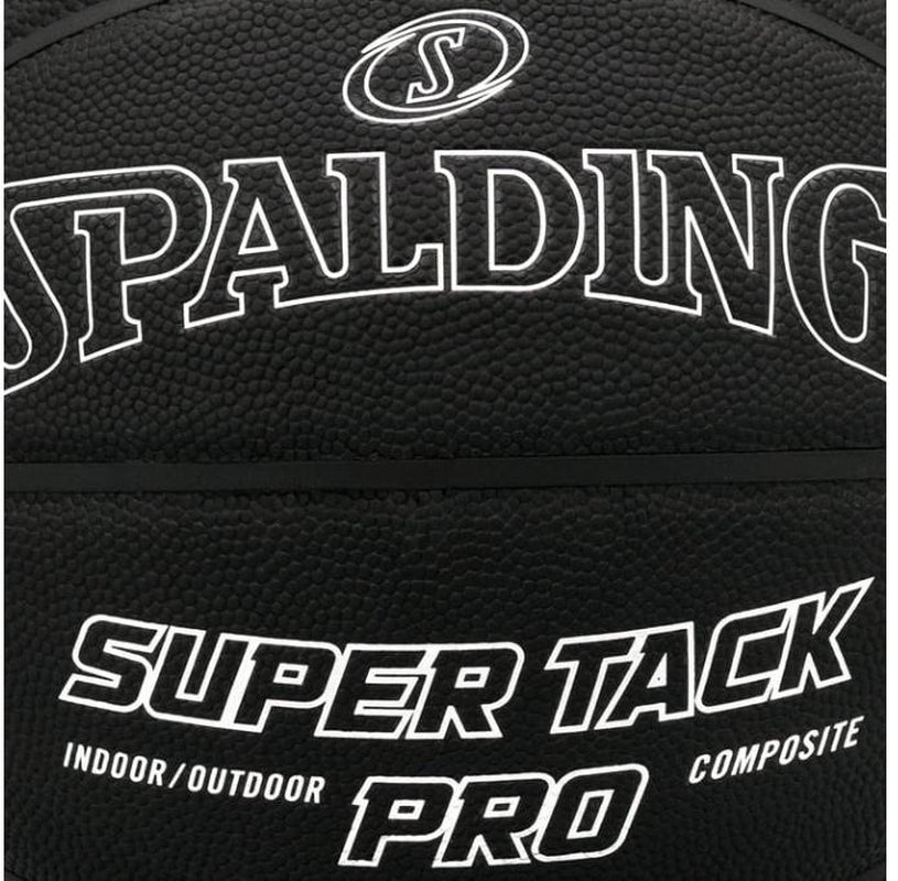 Spalding Super Tack Pro Indoor and Outdoor Basketball Blackout Edition - Size 7, 29.5"