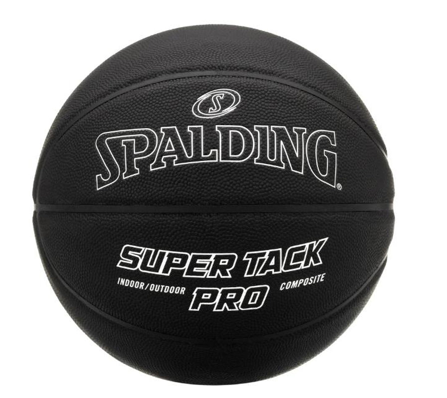 Spalding Super Tack Pro Indoor and Outdoor Basketball Blackout Edition - Size 7, 29.5"