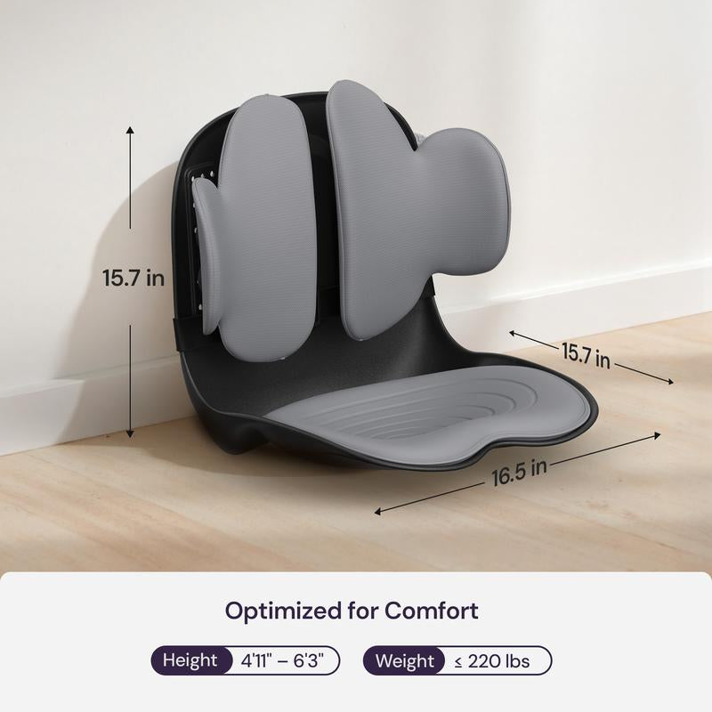 Restock Sale | Cabevibe M3 Dynamic Lumbar Support – Silicone Spineseat Ergonomic Back Support for Posture Correction & Lower Back Pain Relief, Perfect for Office, Car & Home, Gift for Men & Women Black Ergonomic High Back Executive Chair