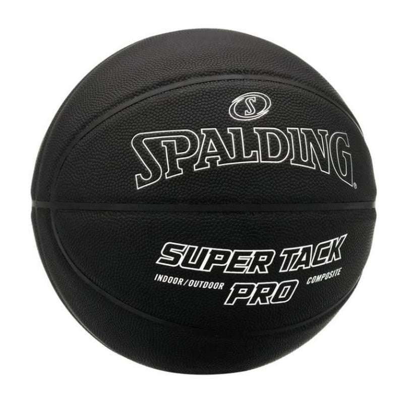 Spalding Super Tack Pro Indoor and Outdoor Basketball Blackout Edition - Size 7, 29.5"