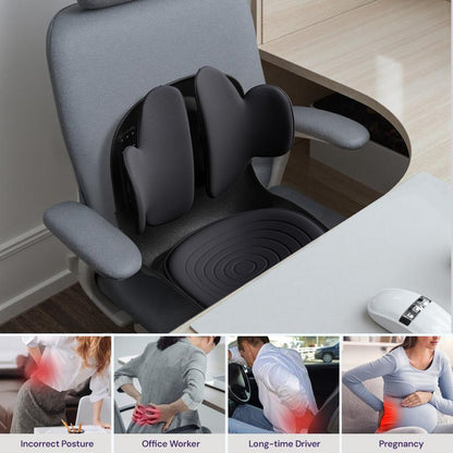 Restock Sale | Cabevibe M3 Dynamic Lumbar Support – Silicone Spineseat Ergonomic Back Support for Posture Correction & Lower Back Pain Relief, Perfect for Office, Car & Home, Gift for Men & Women Black Ergonomic High Back Executive Chair