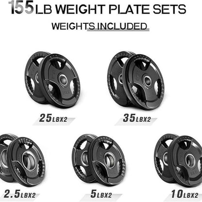 Ritfit Olympic Rubber Grip Plates for Barbell 105LB, 2-Inch Weight Plates for Weightlifting and Strength Training in Home & Gym, Single, Pair and Sets(2.5/5/10/25/35/45 LB) Olympic Weight