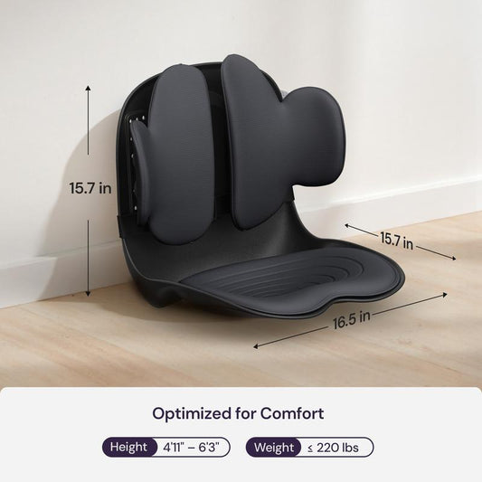 Restock Sale | Cabevibe M3 Dynamic Lumbar Support – Silicone Spineseat Ergonomic Back Support for Posture Correction & Lower Back Pain Relief, Perfect for Office, Car & Home, Gift for Men & Women Black Ergonomic High Back Executive Chair