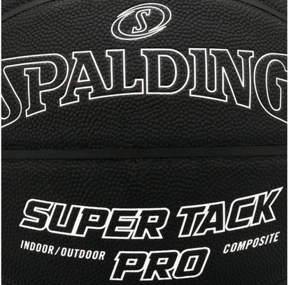 Spalding Super Tack Pro Indoor and Outdoor Basketball Blackout Edition - Size 7, 29.5"